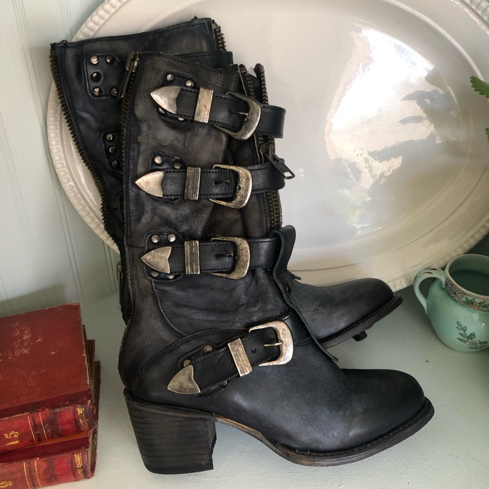 Freebird By Steven Notorious Boots Blue/Black Size 8 Excellent Condition